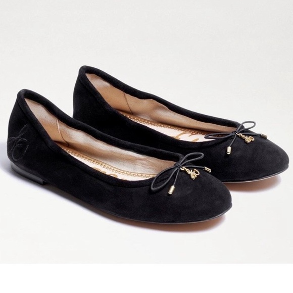 Sam Edelman Felicia Flats Size 7.5 Black Suede Leather Business Casual Staple - Picture 1 of 7